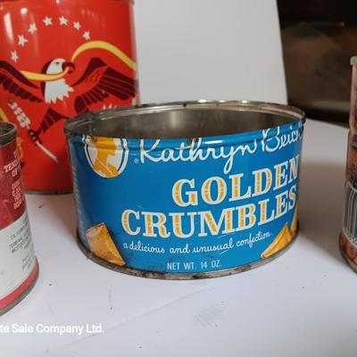 Vintage metal cans - coffee - peanuts - and others