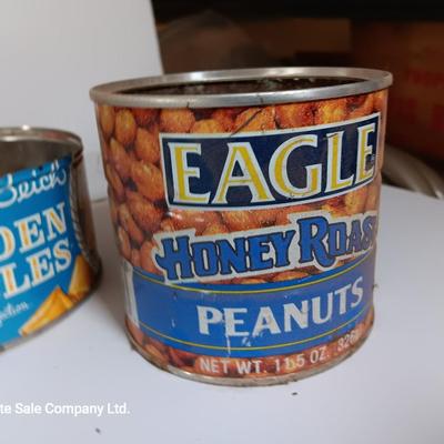 Vintage metal cans - coffee - peanuts - and others