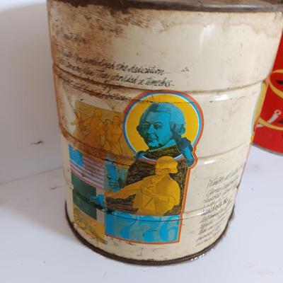 Vintage metal cans - coffee - peanuts - and others