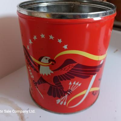 Vintage metal cans - coffee - peanuts - and others