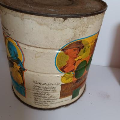 Vintage metal cans - coffee - peanuts - and others
