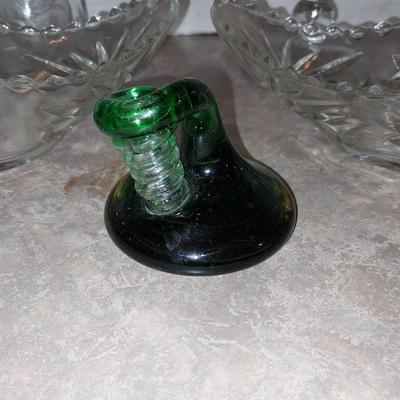 ETCHED GLASS CREAMER-GLASS GRAVY BOWL-GLASS DISHES AND MORE