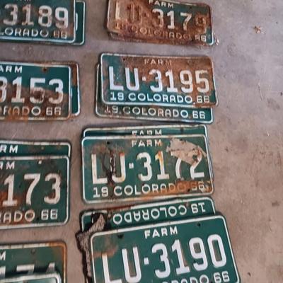 Vintage Colorado license plates All LU= most have 2 plates - for front and back