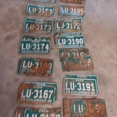 Vintage Colorado license plates All LU= most have 2 plates - for front and back