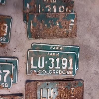 Vintage Colorado license plates All LU= most have 2 plates - for front and back