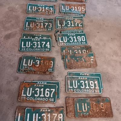Vintage Colorado license plates All LU= most have 2 plates - for front and back