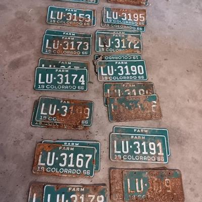 Vintage Colorado license plates All LU= most have 2 plates - for front and back
