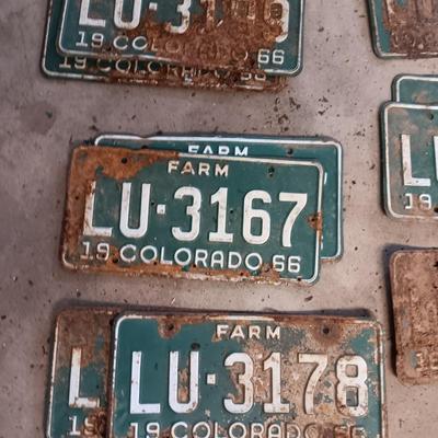 Vintage Colorado license plates All LU= most have 2 plates - for front and back