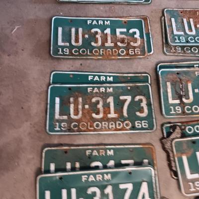 Vintage Colorado license plates All LU= most have 2 plates - for front and back