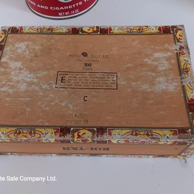 Prince Albert tin with smaller Price Albert tin and a vintage Cigar box