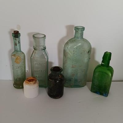 Antique embossed glass bottles - Denver - Lydia Pinkham's Vegi compound and others