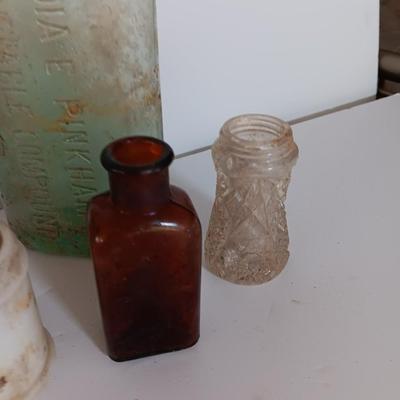 Antique glass bottles