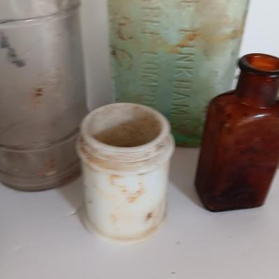 Antique glass bottles