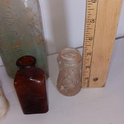 Antique glass bottles