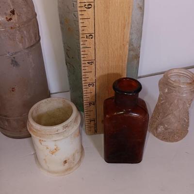 Antique glass bottles