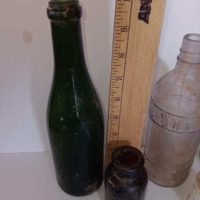 Antique glass bottles