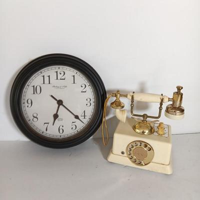 Vintage Audition Telephone radio with Serling & Noble wall clock