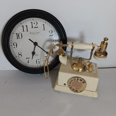Vintage Audition Telephone radio with Serling & Noble wall clock