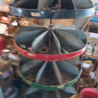 Very neat vintage commercial four level hardware organizer with hardware - each section turns