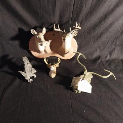 HANDCRAFTED HOOKS - DEERE DECOR AND PEWTER EAGLE
