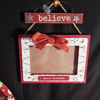 HOLIDAY PHOTO FRAME- WOODEN SIGNS- NUTCRACKER-NEW RECIPE BOX -NEW HALLMARK AND MORE