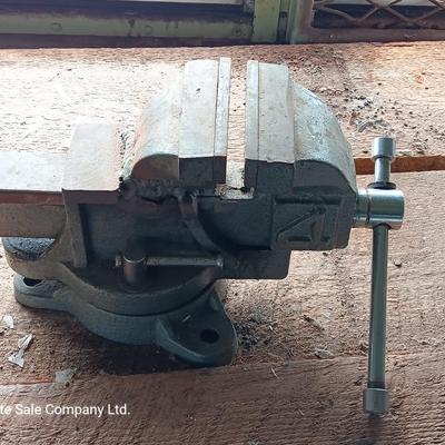 Antique steel bench vise