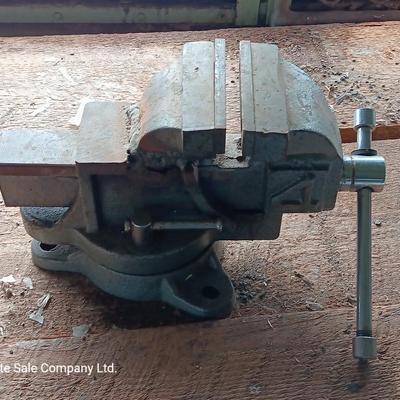 Antique steel bench vise