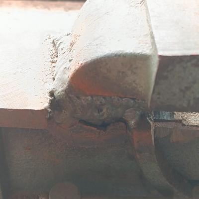 Antique steel bench vise