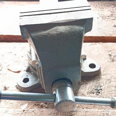 Antique steel bench vise