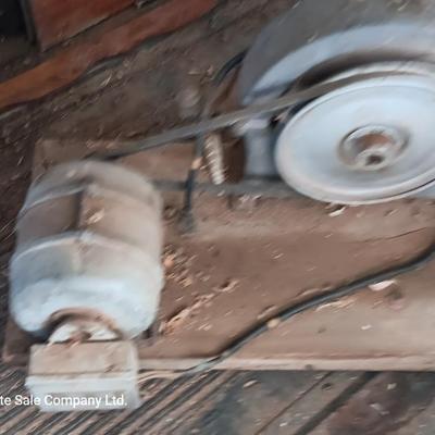 Vintage motor driven bench grinder