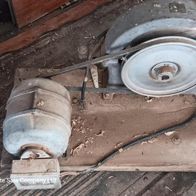 Vintage motor driven bench grinder