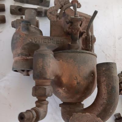 Very neat old Antique Brass SCHEBLER Model "L" BRASS CARBURETOR PAT. 1907 with brass fittings