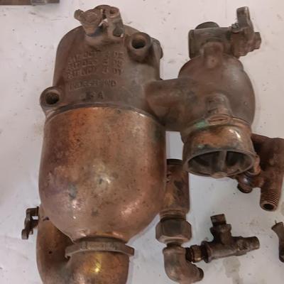 Very neat old Antique Brass SCHEBLER Model "L" BRASS CARBURETOR PAT. 1907 with brass fittings