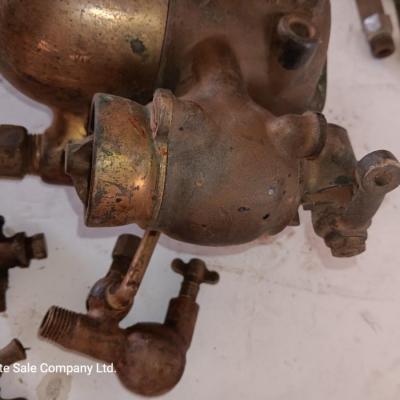 Very neat old Antique Brass SCHEBLER Model "L" BRASS CARBURETOR PAT. 1907 with brass fittings