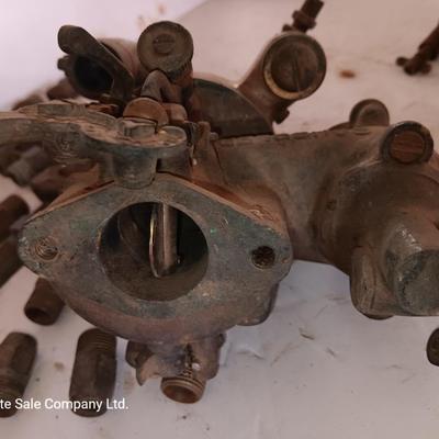 Very neat old Antique Brass SCHEBLER Model "L" BRASS CARBURETOR PAT. 1907 with brass fittings
