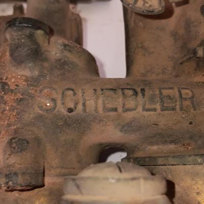Very neat old Antique Brass SCHEBLER Model "L" BRASS CARBURETOR PAT. 1907 with brass fittings