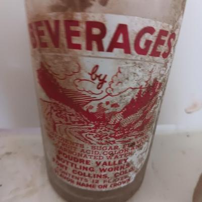 Antique painted lable beverage bottles - Fort Collins - Greeley co. and Chicago Soda bottles