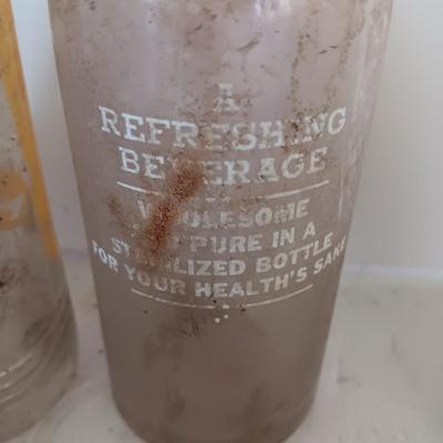 Antique painted lable beverage bottles - Fort Collins - Greeley co. and Chicago Soda bottles
