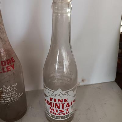Antique painted lable beverage bottles - Fort Collins - Greeley co. and Chicago Soda bottles
