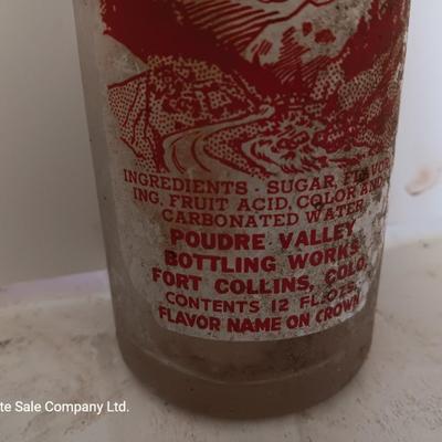 Antique painted lable beverage bottles - Fort Collins - Greeley co. and Chicago Soda bottles