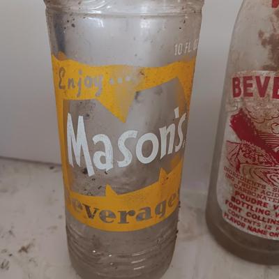 Antique painted lable beverage bottles - Fort Collins - Greeley co. and Chicago Soda bottles