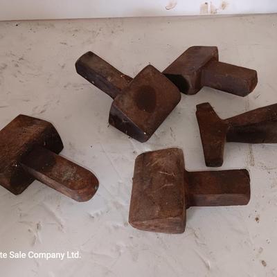 Several different Antique Blacksmith Bottom Hardy Hardie Anvils Anvil Black Smith