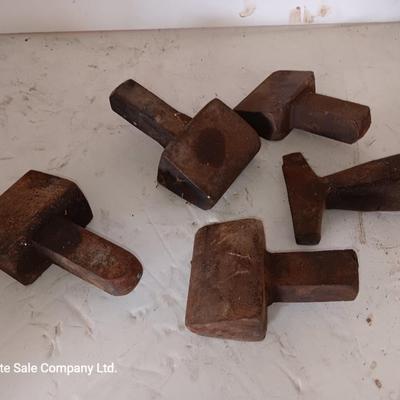 Several different Antique Blacksmith Bottom Hardy Hardie Anvils Anvil Black Smith