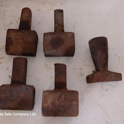 Several different Antique Blacksmith Bottom Hardy Hardie Anvils Anvil Black Smith