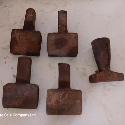 Several different Antique Blacksmith Bottom Hardy Hardie Anvils Anvil Black Smith
