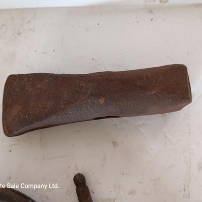 Antique heads to tools - hammer - prod - primitive pick - and ax