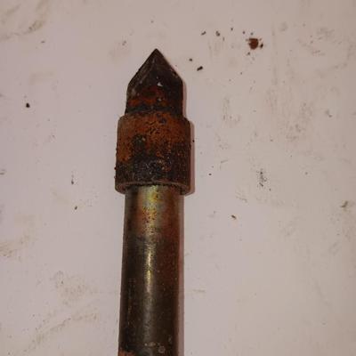 Two antique electric soldering irons with different sized heads