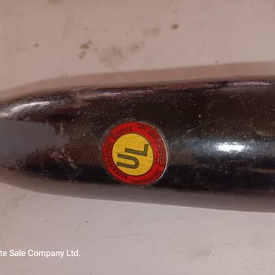 Two antique electric soldering irons with different sized heads