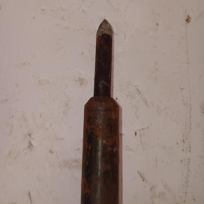 Two antique electric soldering irons with different sized heads