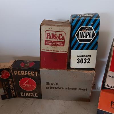 Vintage car parts in original boxes awesome for displaying